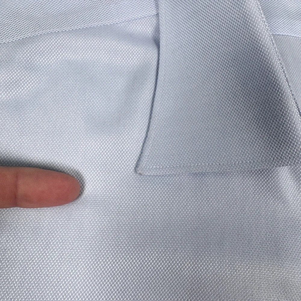 Men's Suit Supply Traveller Shirt Men's 46 18 Slim Fit Blue Twill Button‎ Front